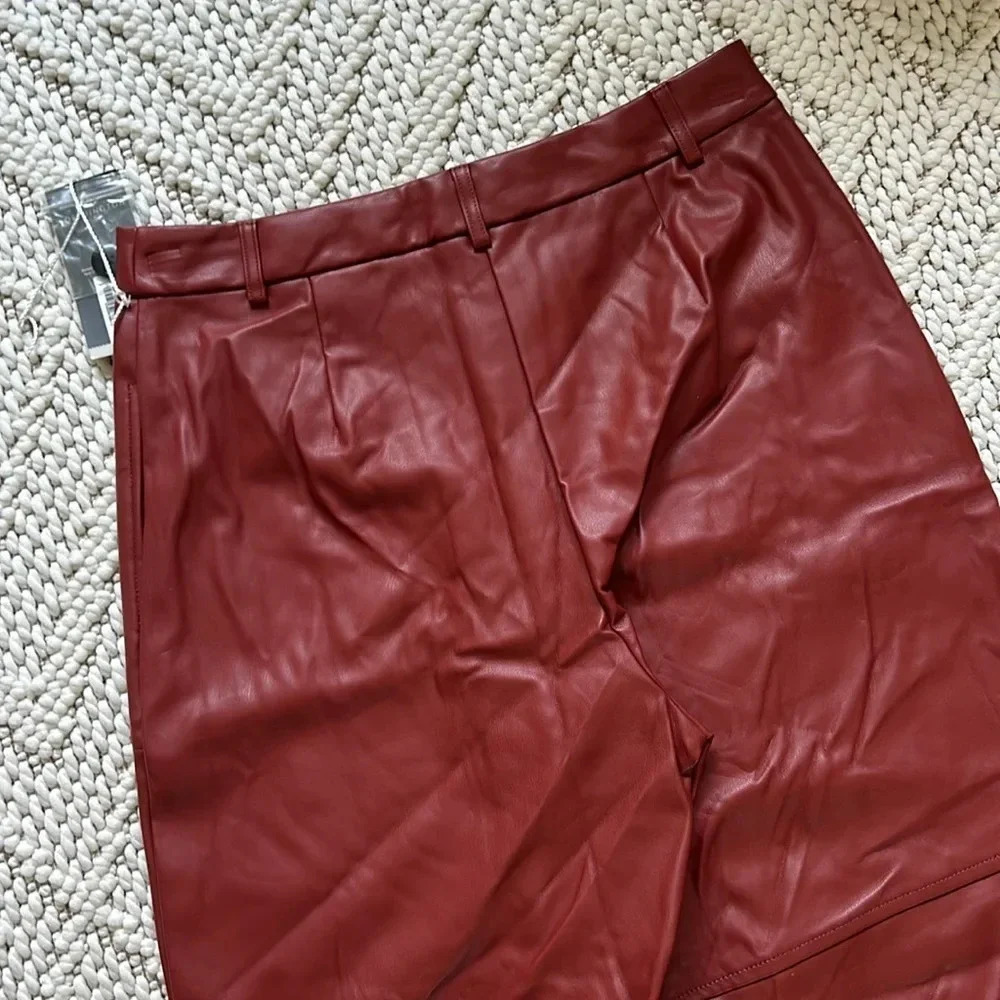 NWT Worthington Leather Pants | Faux Leather Pants | Red Leather Pants | Leather - Picture 9 of 11